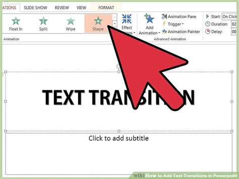 how to put a transition on a text box in powerpoint