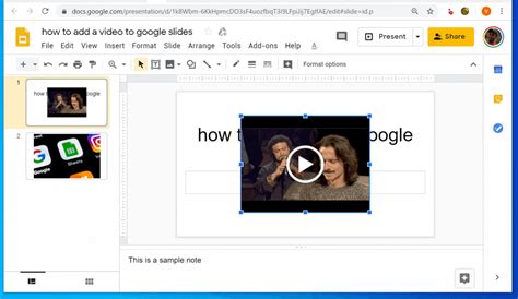 how to put a video on google slides from camera roll