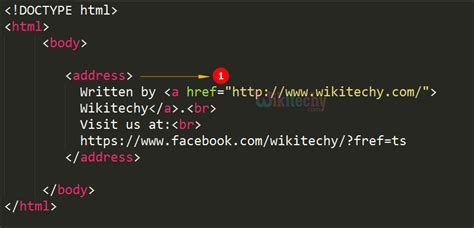 how to put address in html