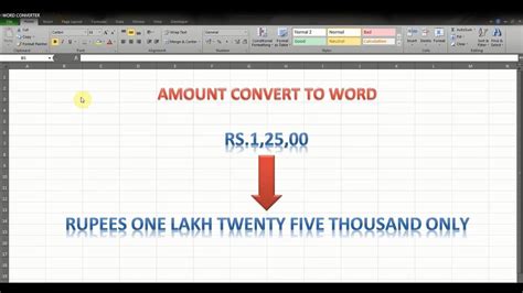 how to put amount in words in excel formula