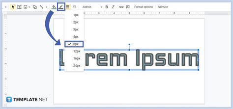 how to put an outline on letters in google slides