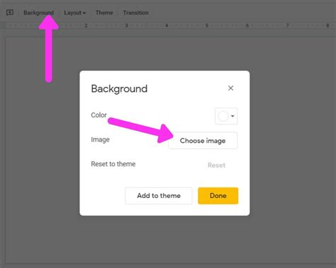 how to put backgrounds on google slides