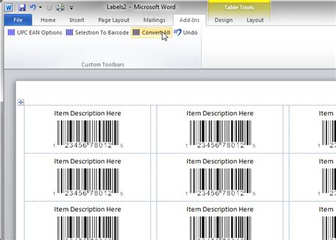 how to put barcode on avery labels