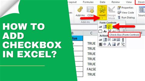 Add Checkbox in Excel
