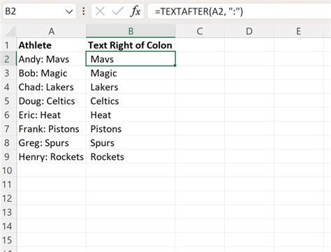 how to put colon in excel formula