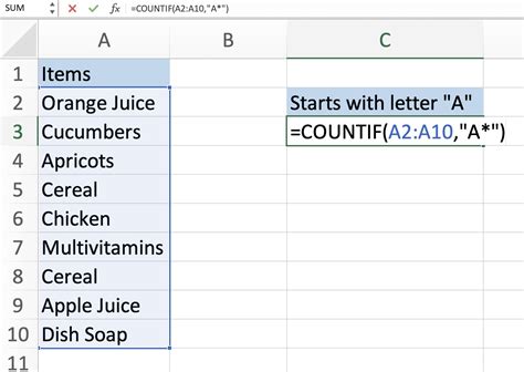 how to put countif in excel