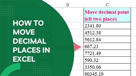 how to put decimal places in excel