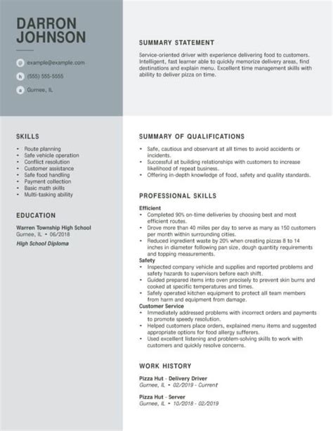 how to put driving skills in resume examples