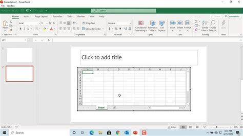 how to put excel sheet into powerpoint