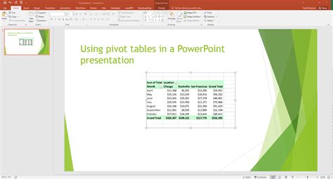 how to put excel table in powerpoint