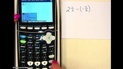 How To Put Fractions In A Graphing Calculator