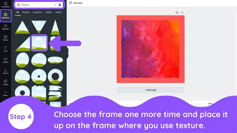 how to put frame in canva