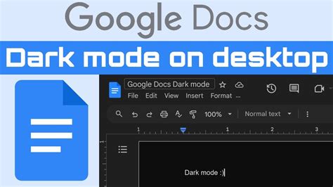 how to put google docs in dark mode pc