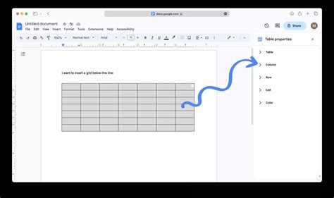 how to put grid lines on google docs