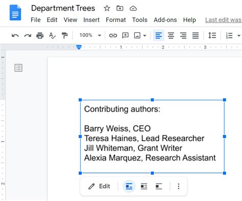 how to put image in text google docs