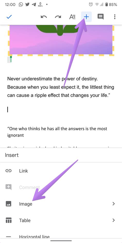 how to put images in google docs mobile