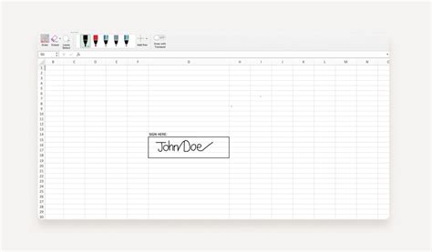 how to put in a signature in excel