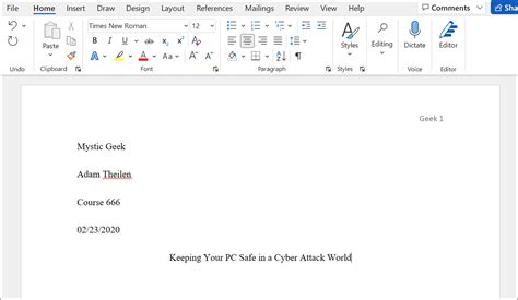 how to put in mla format on word