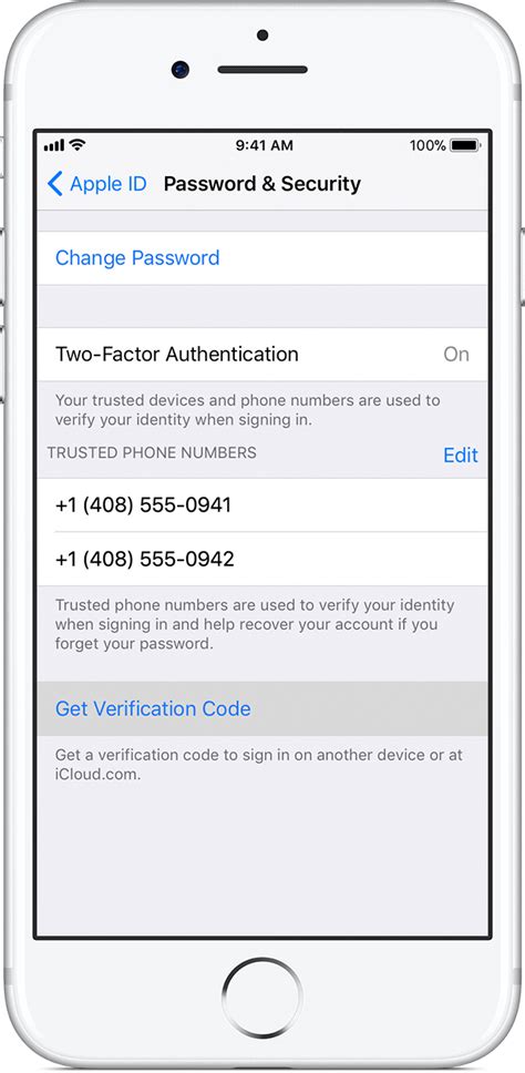 how to put in verification code for apple id