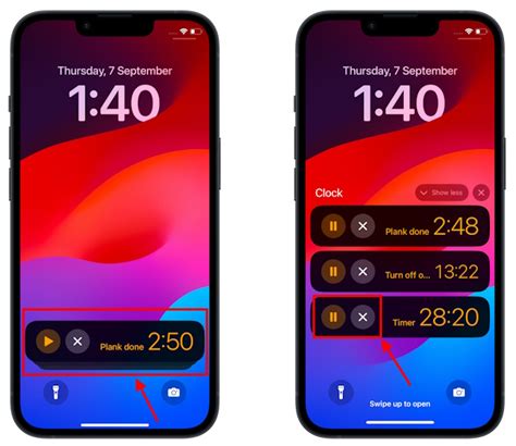 how to put iphone timer on lock screen