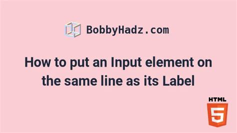 How To Put Label And Input On Same Line In Angular