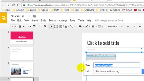 how to put link in google slides