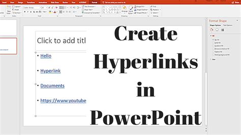 how to put link in presentation