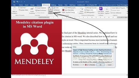 how to put mendeley reference in word document
