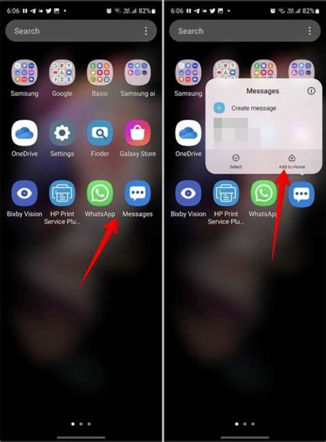 how to put messages icon on home screen