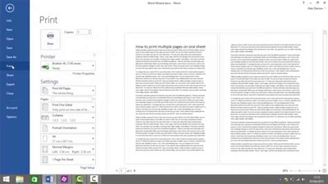 how to put page 1 of 2 in word