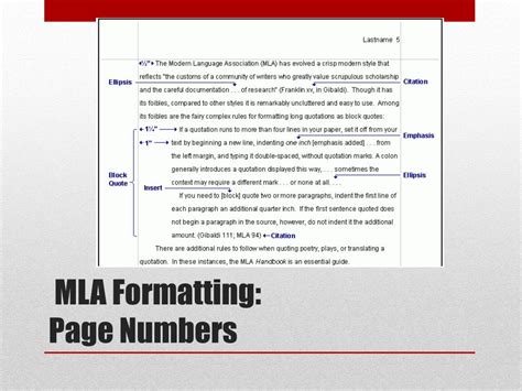 how to put page numbers in mla format