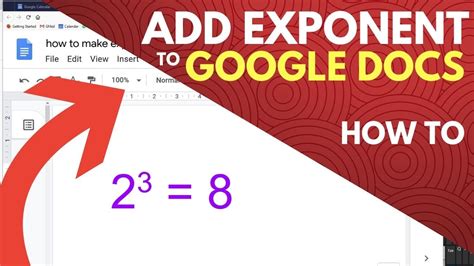 how to put power of 2 in google docs