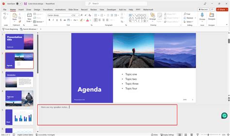 how to put presenter notes in powerpoint