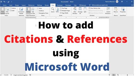 how to put references in words