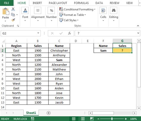 how to put reverse lookup in excel