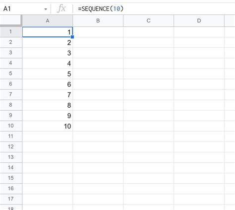 how to put sequence number in google sheets