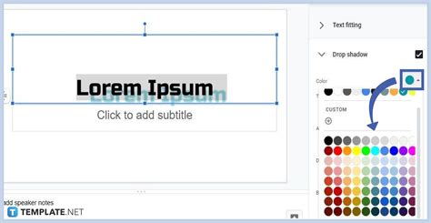how to put shadow on text in google slides
