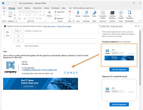 how to put signature in microsoft outlook email