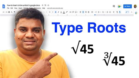 how to put square root on google slides