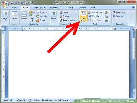 how to put text box in ms word