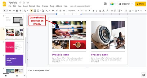 how to put text box over picture in google slides