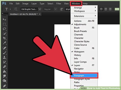 how to put text in a box in photoshop