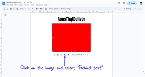 how to put text in front of image in google docs
