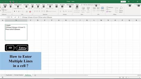 how to put text on two lines in a cell excel mac