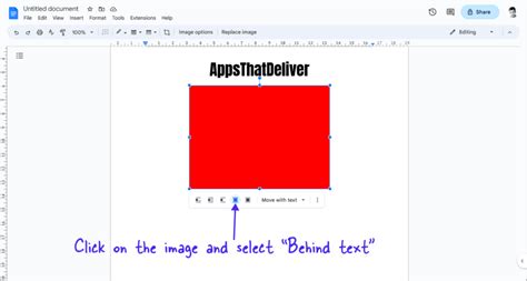 how to put text over a picture in docs