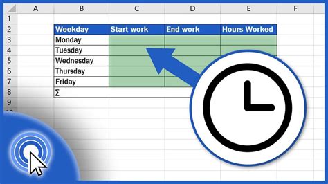 how to put time in excel cell