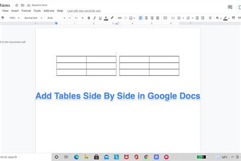 How To Put Two Tables Side By Side In Docs