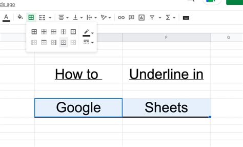 how to put underline in google sheets