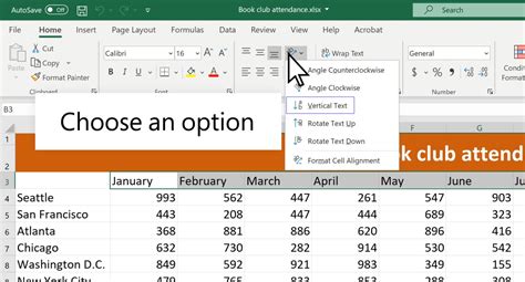 how to put words vertical in excel