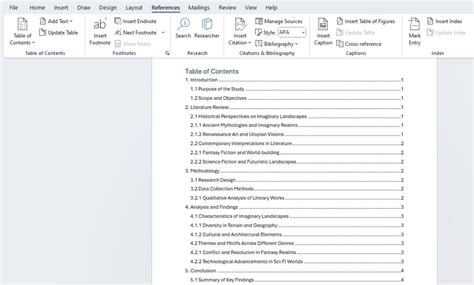 How To Quickly Create Table Of Contents In Word